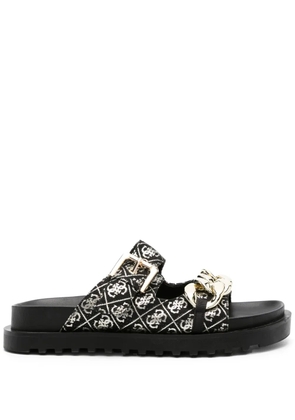 GUESS USA Fatema chain-link slides - Black