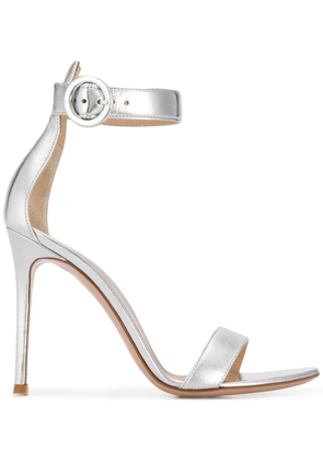 Gianvito Rossi Portofino 105mm leather sandals - Silver