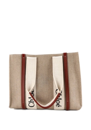 Chloé Pre-Owned Woody Canvas with Leather Medium tote bag - Brown