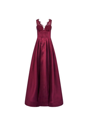 ARAFTU lace pleated dress - Red