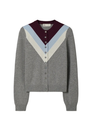 Tory Burch chevron wool cardigan - Grey