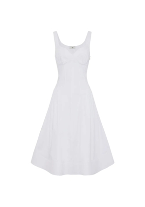Elisabetta Franchi cotton gathered midi dress - White