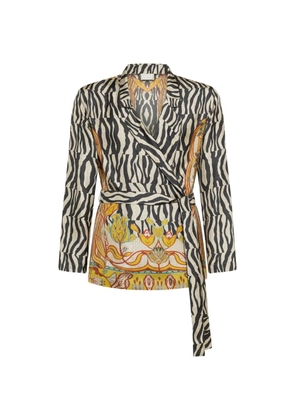 Pierre-Louis Mascia Aloe zebra floral jacquard jacket - Neutrals