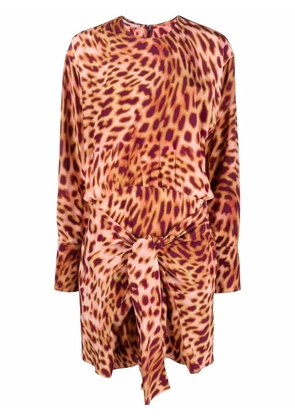 Stella McCartney cheetah print knotted mini dress - Pink