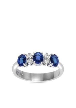 LEO PIZZO 18K white gold Eternity diamond and sapphire ring - Silver