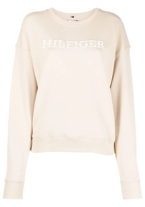 Tommy Hilfiger logo-print cotton sweatshirt - Neutrals