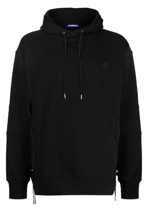 Spoonyard logo-appliqué panelled hoodie - Black