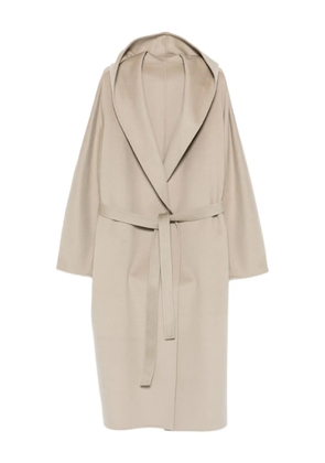 Alberta Ferretti hooded belted coat - Neutrals