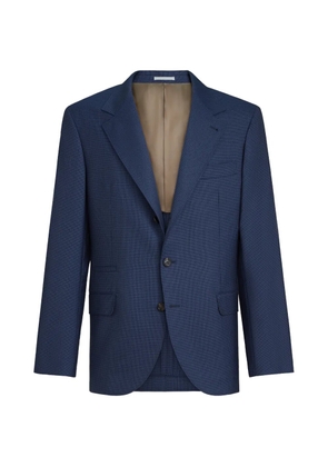 Brunello Cucinelli super 150s virgin-wool houndstooth blazer - Blue