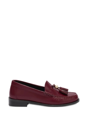 Furla tassel brushed leather loafers - Red