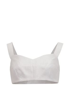 Dolce & Gabbana Pre-Owned logo-jacquard cropped top - White