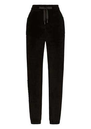 Dolce & Gabbana logo-embroidered drawstring track pants - Black
