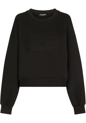 Dolce & Gabbana logo-embossed cotton sweatshirt - Black