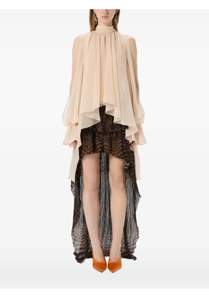 Blumarine asymmetric chiffon blouse - Neutrals