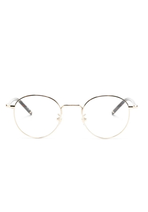 Montblanc logo-plaque round-frame glasses - Gold