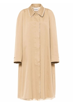 Miu Miu single-breasted chino coat - Neutrals