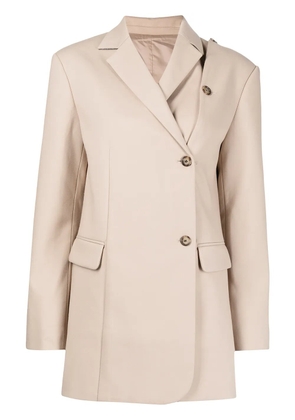 Rokh asymmetrical button blazer - Brown