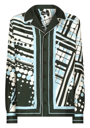 Dolce & Gabbana geometric-print silk shirt - White