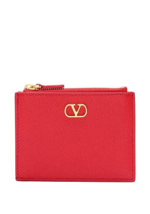 Valentino Garavani Vlogo Signature grainy calfskin card holder - Red
