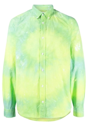 Stain Shade long-sleeve tie-dye shirt - Green