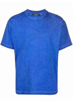 A-COLD-WALL* logo-embroidered organic cotton T-shirt - Blue