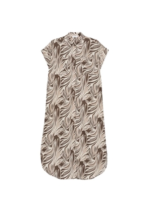 PANICALE patterned collared midi dress - Brown