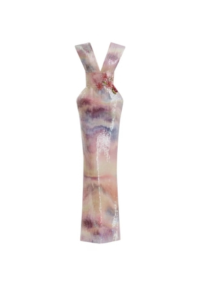 Gemy Maalouf V-neck sequin-embellished gown - Pink