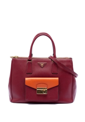 Prada Pre-Owned 2013-2025 Saffiano Lux Galleria Double Zip Front Pocket satchel - Orange