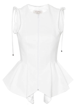 V:PM ATELIER Koa strap-detail peplum top - White