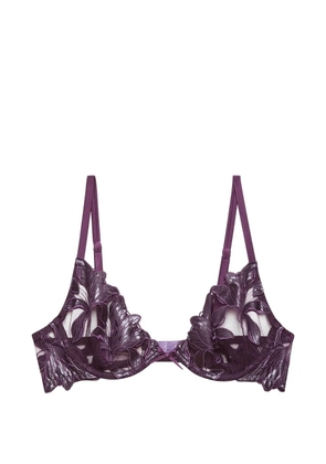 Fleur Du Mal Lily Embroidery demi bra - Purple