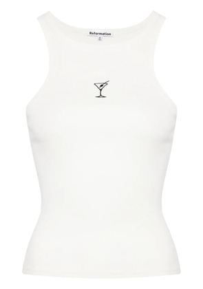 Reformation Nova embroidered tank top - White