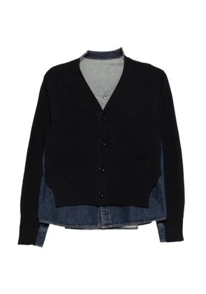 sacai denim knit cardigan - Blue