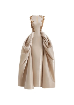Gemy Maalouf beaded structured overskirt dress - Neutrals