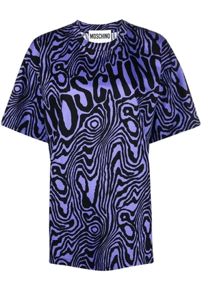 Moschino zebra-print round-neck T-shirt - Blue