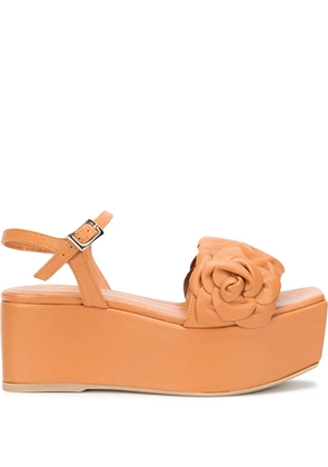 Madison.Maison flower platform sandals - Brown