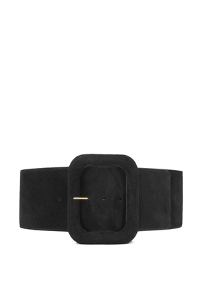 AMI Paris rectangular-buckle suede belt - Black