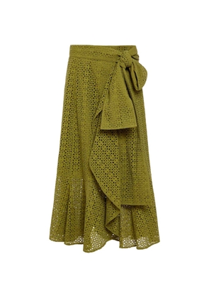 Marie Oliver bow ruffle skirt - Green