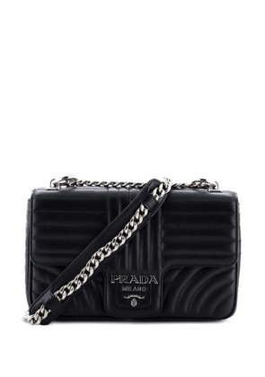 Prada Pre-Owned Chain Flap Shoulder Bag Diagramme Quilted Leather Medium crossbody bag - Black