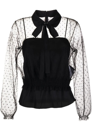 RED Valentino polka dot transparent blouse - Black
