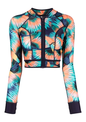 Duskii toucan-print cropped rash guard - Multicolour