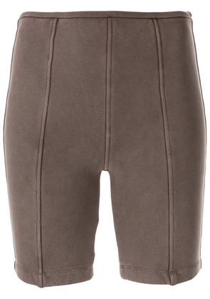 Alexander Wang high-waisted cotton cycling shorts - Brown