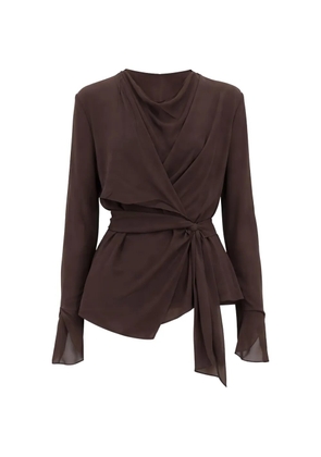 Cortana wrap tie top - Grey