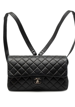 CHANEL Pre-Owned 1996-1997 Medium Quilted Lambskin Flap backpack - Black