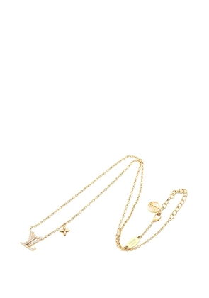 Louis Vuitton Pre-Owned 2023 Gold Plated Crystal LV Iconic necklace
