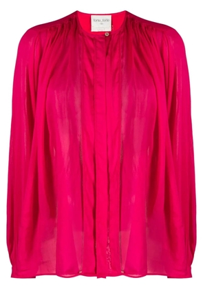 Forte Forte gathered cotton-blend shirt - Pink