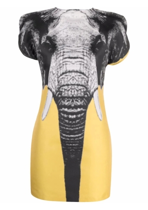 JC de Castelbajac Pre-Owned 2000s elephant-print mini dress - Yellow