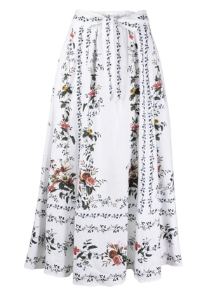 ERDEM Bernadette linen midi skirt - White