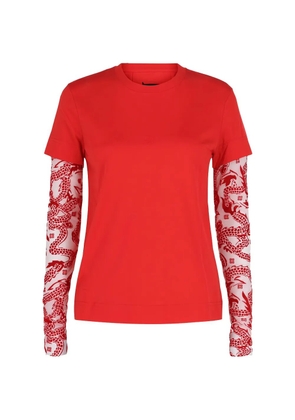 Givenchy dragon pattern long-sleeve T-shirt - Red
