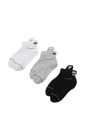 Karl Lagerfeld Ikon logo socks (pack of three) - Black