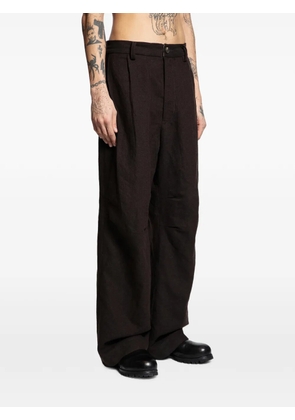 Ziggy Chen straight leg worker trousers - Brown